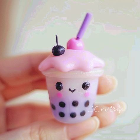 My Images Clay Boba Tea, Bubble Tea Boba, Cute Date Ideas, Clay Crafts Air Dry, Boba Tea, Clay Charms, Clay Ideas, Xmas Ornaments, Bubble Tea