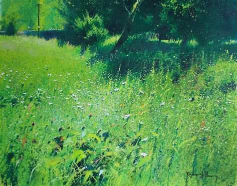 Abstract Grass Painting, Tall Grass Painting, Richard Thorn, Oil Pastel Landscape, Grass Painting, Watercolour Ideas, Detailed Paintings, Pastel Landscape, Watercolor Wash