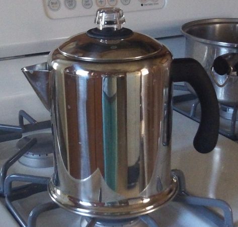 Camping Coffee Maker, Coffee Maker With Grinder, Percolator Coffee Pot, Coffee Percolator, Coffee Urn, Stainless Steel Stove, Coffee Grinds, Percolator Coffee, Camping Coffee