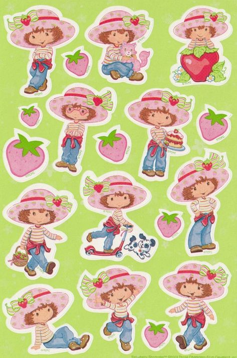 Strawberry Shortcake And Friends, Strawberry Shortcake Cartoon, Scratch And Sniff, Scrapbook Printing, Sticker Template, Baby Scrapbook, Poster Stickers, Journal Stickers, Sticker Collection