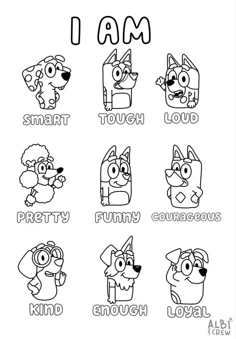 Free Bluey Coloring Printables, Bluey Colouring Page Free, Potty Coloring Pages, Printable Bluey Coloring Pages, Bluey Characters Coloring Pages, Blue And Bingo Coloring Pages, Bluey Coloring Pages Christmas, Bluey Easter Coloring Pages, Bluey Drawing Kids