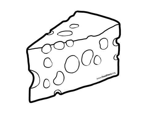 Cheese Blackline Illustration #cheese Cheese Coloring Page, Cheese Clipart, Cheese Doodle, Cheese Illustration, Cheese Cartoon, Cheese Drawing, Kindergarten Math Lesson Plans, Cheese Art, Colorful Website