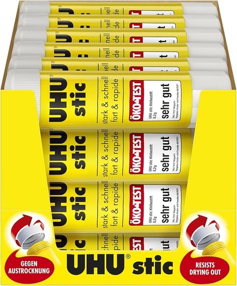 Amazon.com : UHU Stic Glue Stick Solid Washable Non-Toxic 8.2g Ref 45187 [Pack of 24] : Glue Sticks : Arts, Crafts & Sewing Glue Stick, Glue Sticks, Crafts Sewing, Glue, Sewing Crafts, Sewing