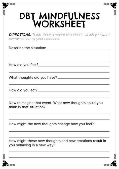 Dialectical Behavior Therapy (DBT) worksheets are valuable tools for individuals seeking to enhance their emotional regulation and interpersonal effectiveness skills. Utilize these worksheets to practice mindfulness, distress tolerance, emotion regulation, and interpersonal communication skills. Empower yourself with DBT worksheets to foster personal growth and improve your overall well-being. #DBTtherapy #MindfulnessSkills #EmotionalRegulation #dbtdialecticalbehavior Dbt Skills Emotional Regulation, Dbt Skills Worksheets, Distress Tolerance Skills, Interpersonal Communication Skills, Play Therapy Activities, Dbt Therapy, Interpersonal Effectiveness, Emotion Regulation, Distress Tolerance