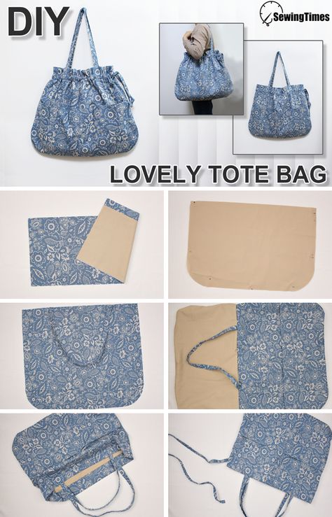 Pola Jahitan Tas Tote Bag, Unique Bags Diy, Diy Tas, Diy Bags No Sew, Backpack Pattern Sewing, Backpack Tutorial, Cute Crossbody Bags, Tote Bag Tutorial, Unique Tote Bag