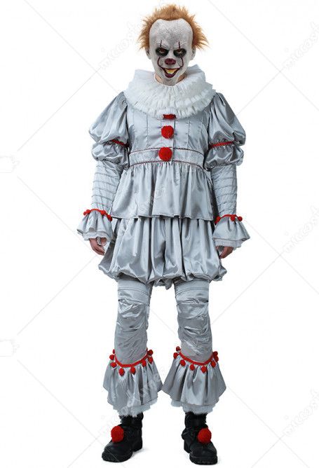 https://www.miccostumes.com/es/movie-it-pennywise-men-cosplay-costume-the-dancing-clown-costume-for-halloween-69290p.html Male Clown Costume, Penny Wise Costume, Men Cosplay, It Pennywise, Costumes Wigs, Costume For Halloween, Halloween Pumpkins Carvings, Aluminium Design, Male Cosplay