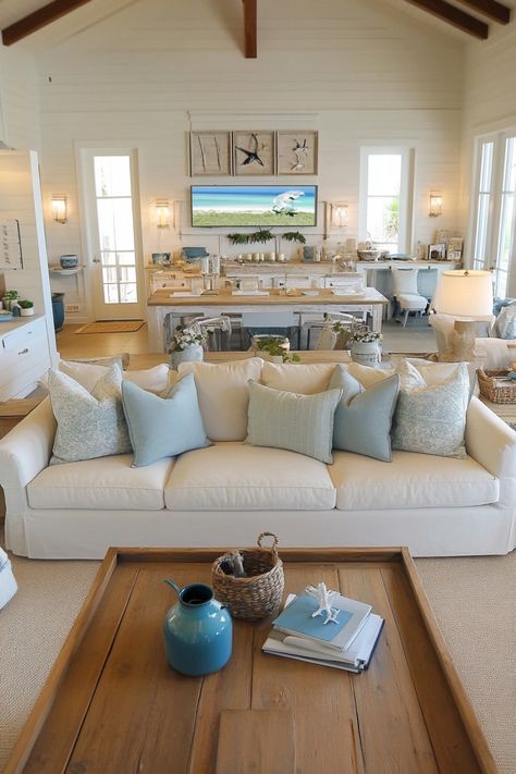 Get a rustic and beachy look with these beachy farmhouse ideas for your home. I grew up in California. What I remember the most is the smell of ocean in my hair and sand in between my toes whenever I headed inside. I would spend all day at the beach and now, as a grown-up […] Theme House Interior Design, Beach Theme House Interior Design, Beachy Farmhouse Decor, Beach Theme House, Beachy Farmhouse, Theme House, Farmhouse Bedroom Ideas, Kitchen Ideas Farmhouse, Home Organization Tips