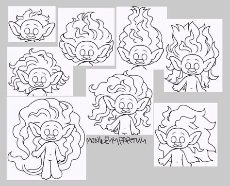 Trolls Hairstyles, Trolls Drawing, Trolls Oc, Body References, Body Base Drawing, Body Reference, Reference Poses, Fashion Inspo, Hairstyles