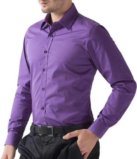 Purple Dress Shirt, Solid Dress Shirt, Slim Fit Dress Shirts, Long Sleeve Casual Dress, Purple Shirt, Shirt Dress Casual, Formal Shirts For Men, Business Casual Men, Down Dress