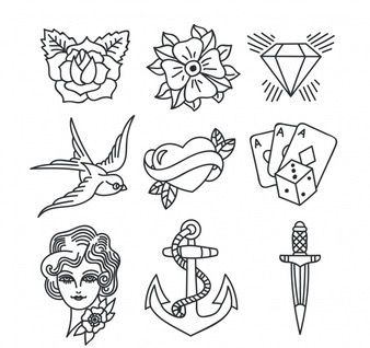 Flash Art Tattoos, Kunst Tattoos, Work Tattoo, Drawing Hands, Flash Tattoo Designs, Tattoo Flash Sheet, Doodle Tattoo, Old School Tattoo Designs, Tattoo Stencil Outline