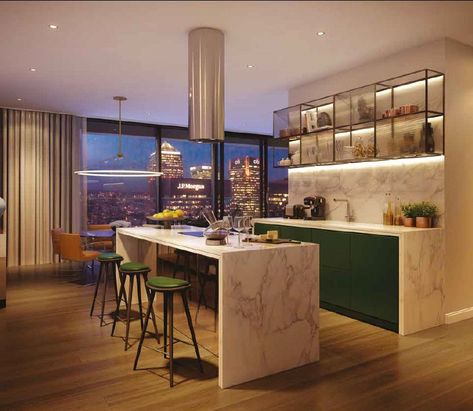 Five dream homes for under £500,000 Wardian London, Grand Lobby, London Mansion, Timber Deck, Canary Wharf, Loft Conversion, Kitchen Marble, Beautiful Kitchen, Floor To Ceiling Windows