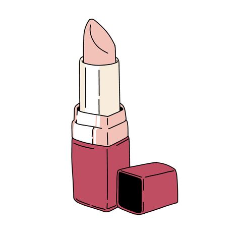 Lipstick Logo Design Ideas, Lipgloss Illustration, Lipgloss Drawing, Lipstick Doodle, Lipstick Sketch, Lipstick Clipart, Lipstick Drawing, Lipstick Illustration, Paper Lipstick