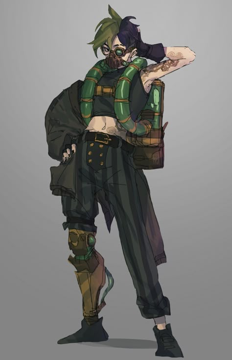 Punk Character, Steampunk Character, Cyberpunk Character, Fantasy Male, Dnd Characters, Funky Art, Character Outfits, Design Reference, Fantasy Character Design