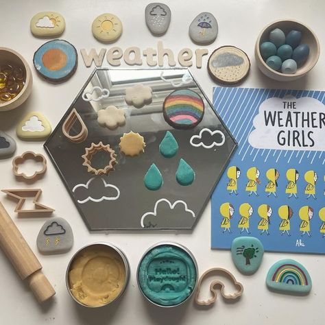 Weather Provocations, Weather Prek, Weather Like Today, Mirror Outside, Types Of Weather, Weather Games, Prek Ideas, Weather Stones, Eyfs Activities