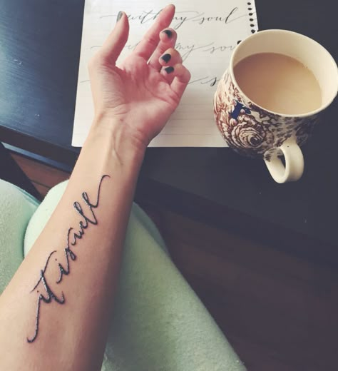 "when peace, like a river, attendeth my way,when sorrows like sea billows roll; whatever my lot, thou hast taught me to say, It is well, it is well with my soul." Horatio Spafford, Christian Hymns, John Newton, Soul Tattoo, Tattoo Forearm, 1 Tattoo, Trendy Tattoos, It Is Well, Forearm Tattoos