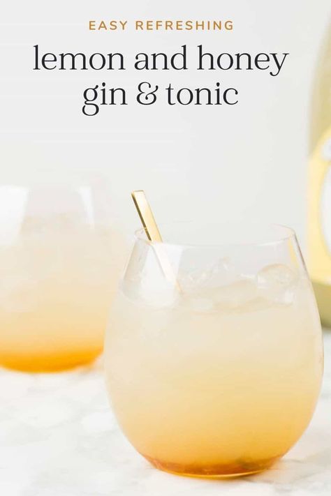 Lemon and Honey Gin & Tonic made with Roses Lemon Cordial - an easy drink that is perfect for summer and bursting with flavour. #ginandtonic #gincocktail #gin #cocktailrecipe Tequila Sunrise Recipe, Health Drawing, Sparkling Water Drinks, Health Nails, Gin And Lemonade, Gin Tonic Recipe, Bees Knees Cocktail, Simple Syrup Cocktails, Heathy Snack