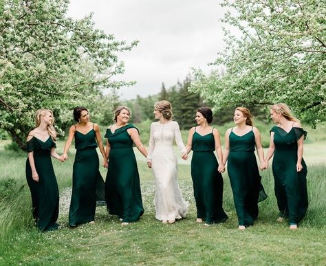 Birdy Grey Emerald, Emerald Wedding Colors, Emerald Bridesmaid, Top Wedding Colors, Emerald Green Bridesmaid Dresses, Dark Green Bridesmaid Dress, Pretty Bridesmaid Dresses, Bridesmaid Dresses Under 100, Emerald Bridesmaid Dresses