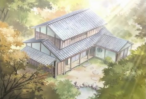 Tohru Honda | Takuto's Anime Cafe Traditional Japanese House Anime, House Side View, Naruto Shifting, Animated House, Anime Houses, Japan Lifestyle, Anime House, Japanese Home Design, Traditional Japanese House