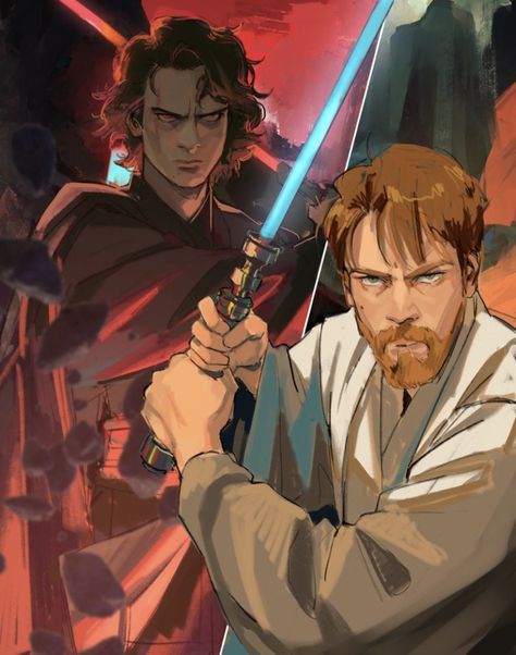 Anakin Obi Wan, Anakin Vader, Star Wars Character, Star Wars Obi Wan, Star Wars Anakin, Star Wars Drawings, Film Anime, Star Wars Wallpaper, Star Wars Artwork