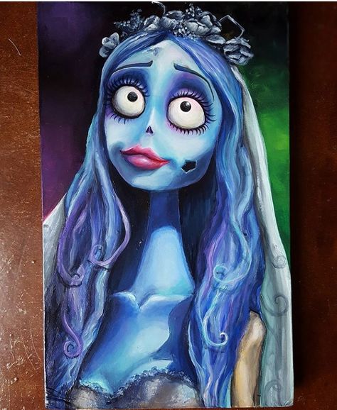 Corpse Bride Art Painting, Corpse Bride Canvas Painting, Emily Corpse Bride Painting, Corpse Bride Pumpkin Painting, The Corpse Bride Art, Corpse Bride Fan Art, Corpse Bride Painting, Corpse Bride Drawing, Halloween Sketchbook