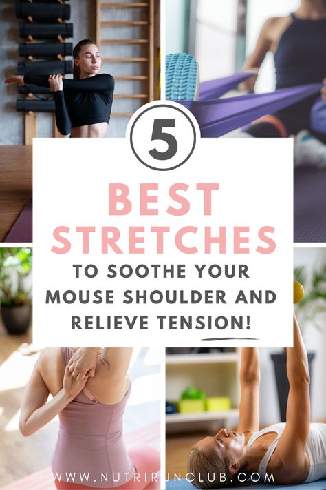 Are you struggling with a stiff upper back and shoulders? Maybe you have been spending way too long behind your computer. Mouse shoulder can cause persistent discomfort and pain due to poor posture and repetitive strain. Discover effective exercises to relieve tension, improve your posture, and get back to feeling your best. Read more on: mouse shoulder pain, mouse shoulder exercises, mouse shoulder stretches. Knee Recovery, Knee Taping, Sesamoid Bone, Stretches For Runners, Shoulder Stretches, Runners Knee, Run Club, Shoulder Exercises, Piriformis Syndrome