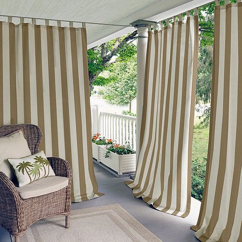 Outdoor Panels, Cute Curtains, Tab Top Curtains, Patio Curtains, Decor Pillows, Outdoor Curtains, Patio Spaces, Diy Patio, Home Fashion