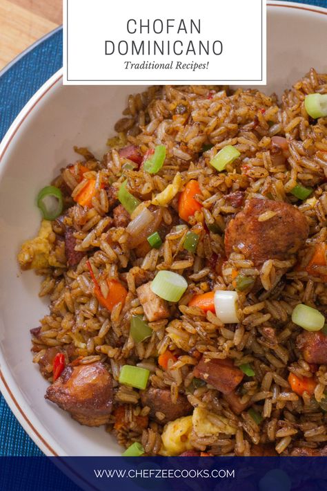 Chofan Dominicano is a Dominican Style Chinese Fried Rice that's super easy to make and insanely delicious! You can make this dish from scratch or you can use leftovers to make this awesome dish! #DominicanRecipes #FriedRice #DinnerRecipes Dominican Dish, Dominicano Recipes, Dominican Style, Chinese Fried Rice, Boricua Recipes, Dominican Food, Haitian Food Recipes, Spanish Dishes, Hispanic Food