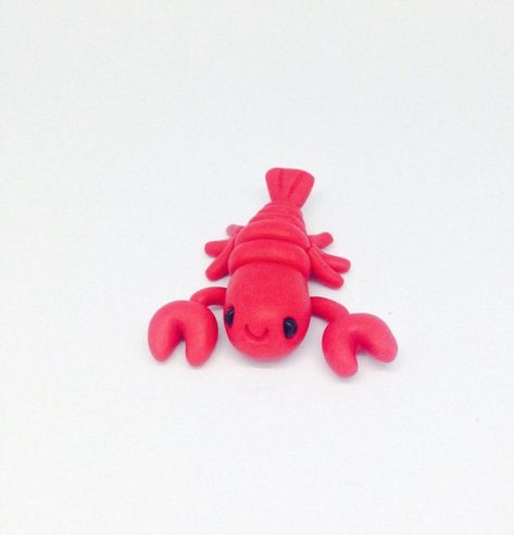 Polymer Clay Miniature Cute Sea Lobster Red Lobster Figurine Fimo #polymercrafts #polymer #crafts #to #sell Miniature Mermaid, Fimo Kawaii, Polymer Clay Miniature, Clay Crafts For Kids, Clay Moulding, Clay Figurines, Air Dry Clay Projects, Polymer Clay Animals, Red Lobster