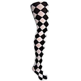 Black & White Jester Diamond Harlequin Tights Black And White Tights, Diamond Tights, Patterned Hosiery, Plus Size Tights, Harlequin Pattern, Diamond Mines, White Stockings, Printed Tights, Patterned Tights