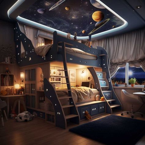 Bunk Bed With Slide Room Ideas, Boy Beds Kids, Coolest Bunk Beds, Cool Bunk Beds For Boys, Unique Bunk Bed Ideas, Bunker Beds For Kids, Loft Bed Ideas For Small Rooms Boys, Bunk Bed Rooms For Kids, Modern Bunk Bed Ideas