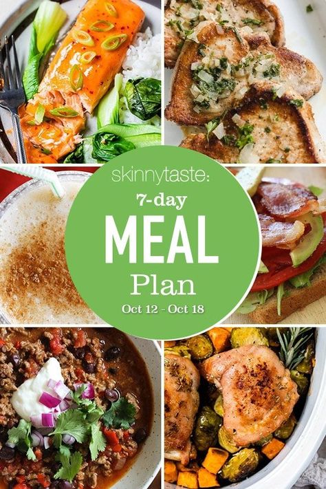 A free 7-day, flexible weight loss meal plan including breakfast, lunch and dinner and a shopping list. All recipes include calories and updated WW Smart Points. 7 Day Healthy Meal Plan, Whole Wheat Rolls, Classic Egg Salad, Healthy Meal Plan, Day Meal Plan, Antipasto Salad, Spiced Beef, 7 Day Meal Plan, Skinny Taste Recipes