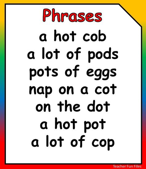 Cvc Sentences, Cvc Reading, Teaching Child To Read, Classroom Helpers, Reading Materials, English Phonics, Short O, Cvc Word, Word Sentences