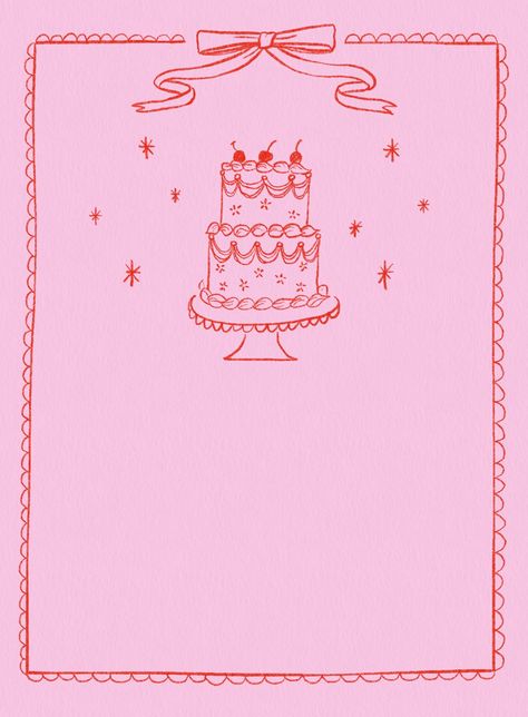 Easily create and customize your online invite using the Pink & Red Hand-Drawn Birthday Cake invitation on Evite. 24th Birthday Invite, 27 Birthday Invitation, Happy Birthday Wallpaper Pink, Bday Invite Ideas, Birthday Invite Pink, 21 Birthday Invitations Template, 22 Birthday Card Ideas, Pink 23 Birthday, Cute Birthday Invitation Template