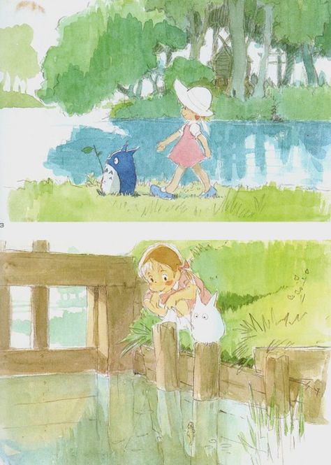 Totoro Art, Studio Ghibli Films, Hayao Miyazaki Art, Miyazaki Art, My Neighbour Totoro, Personajes Studio Ghibli, Concept Sketches, Ghibli Artwork, Studio Ghibli Movies