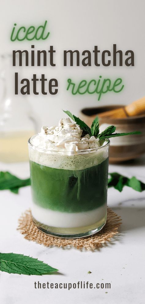 how to make an iced mint matcha latte at home Mint Milk Tea, Cold Brew Matcha, Make Cold Brew, Matcha Green Tea Recipes, Matcha Mint, Green Tea Drinks, Matcha Latte Recipe, Matcha Milk, Mint Simple Syrup