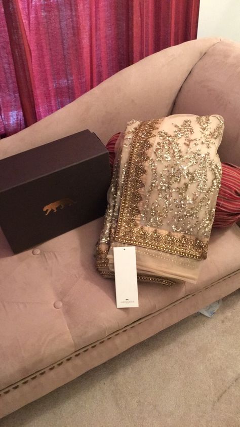 Ready for shipping .. Sabyasachi Champagne Saree Champagne Saree, Kishandas Jewellery, Sabyasachi Sarees, Sabyasachi Mukherjee, Sabyasachi Lehenga, Stylish Sarees, Indian Weddings, Packaging Boxes, Dress Jewelry