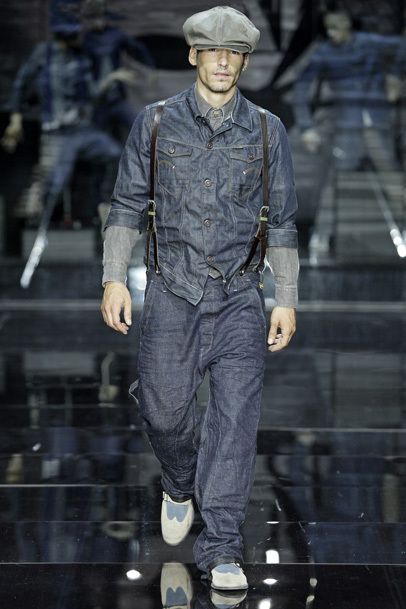 FILENAME IS DESIGNERNAME+SEASON G-STAR S/S 2012 BBB© PHOTO PETER STIGTER 1920 Mens Fashion, Suspenders Men Fashion, Mens Runway, Old Man Fashion, Men's Denim Style, Denim Jeans Fashion, Mens Trendy Outfits, Summer Mens, Designer Denim