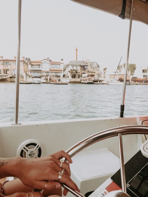 Boat License Aesthetic, Newport Beach California Aesthetic, Newport Aesthetic, Duffy Boat, Newport California, Salt Interiors, Boat Photoshoot, Boat Aesthetic, Pure Salt Interiors