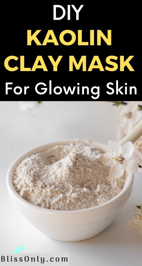 Diy Kaolin Clay Face Mask Recipes, Kaolin Clay Mask Recipe, Diy Clay Mask Recipes, Diy Anti Aging Mask, Acne Face Mask Recipe, Recipes For Glowing Skin, Clay Mask Recipe, Diy Clay Mask, Kaolin Clay Mask