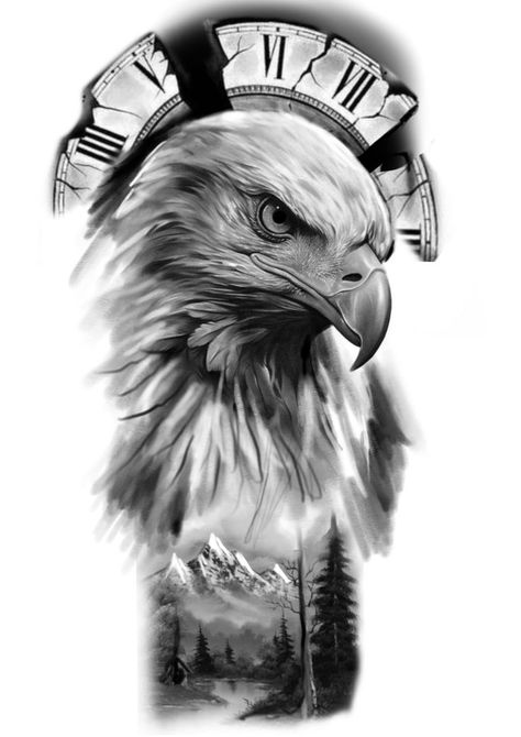 Eagle Back Tattoo, Wolf Girl Tattoos, Eagle Head Tattoo, Realistic Eye Tattoo, Bird Tattoo Sleeves, Shield Tattoo, Arm Tattoos Drawing, All Seeing Eye Tattoo, Animal Sleeve Tattoo