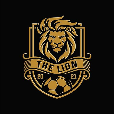 Football lion team logo Premium Vector | Premium Vector #Freepik #vector #football #soccer #shield #face Logo Futsal Design Hd, Football Logo Design Ideas, Logo Design Football, Logo Futsal, Up Carl Y Ellie, Leon Logo, Logo Lion, Time Logo, Football Logo Design