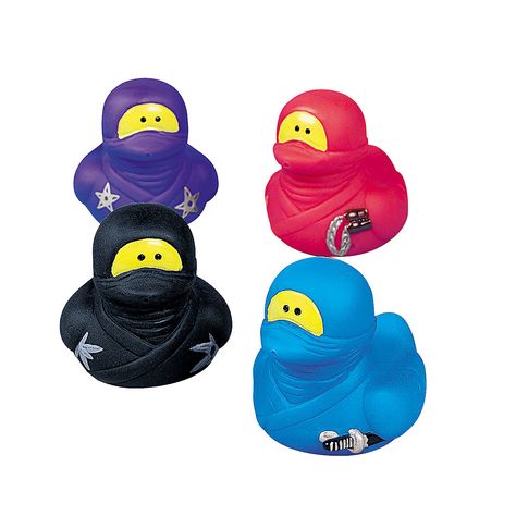 favor bag option...Ninja Rubber Duckies - OrientalTrading.com Ninja Theme Party, Karate Party, Ninja Theme, Karate School, Ninja Games, Ninja Birthday Parties, Ninjago Birthday, Ninjago Party, Ninja Birthday