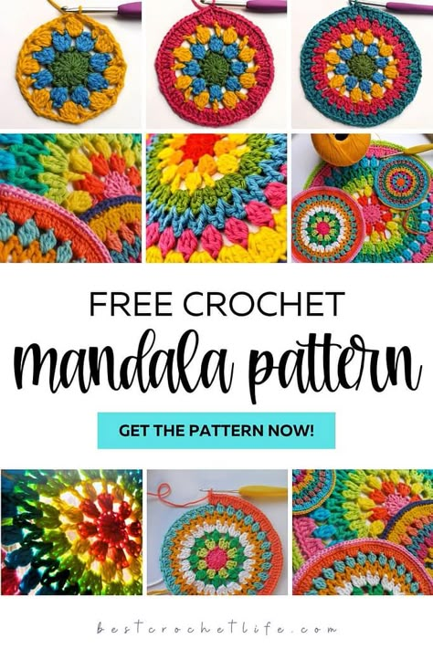 Mandala Granny Square Crochet Pattern, Crochet Spiral Mandala Free Pattern, Mandela Crochet Free Pattern, Small Crochet Mandala Free Pattern, Free Crochet Mandala Pattern, Crochet Mandala Pattern Free, Mandala Crochet Free Pattern, Mandala Granny Square, Free Mandala Crochet Patterns