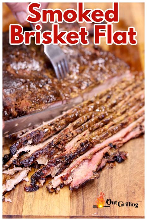 If you are short on time or are just cooking brisket for a small gathering, a smoked brisket flat is perfect. The mustard binder and simple spice rub makes the most delicious bark on the tender and delicious sliced brisket. Wood Fire Grill Recipes, Ninja Woodfire Grill, Brisket Flat, Brisket Recipes Smoked, How To Cook Brisket, Smoked Beef Brisket, Brisket Recipes, Smoked Cooking, Smoked Beef