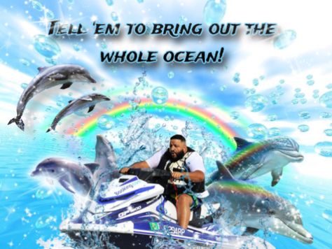 Bring out da whole OCEAN Dj Khaled Tell Em To Bring Out The Whole Ocean, Dj Khaled Reaction Pic, Tell Em To Bring Out The Whole Ocean, Dj Khaled Quotes Funny, Dj Khalid Quotes, Khalid Quotes, Dj Khaled Quotes, Text Replies, Text Responses