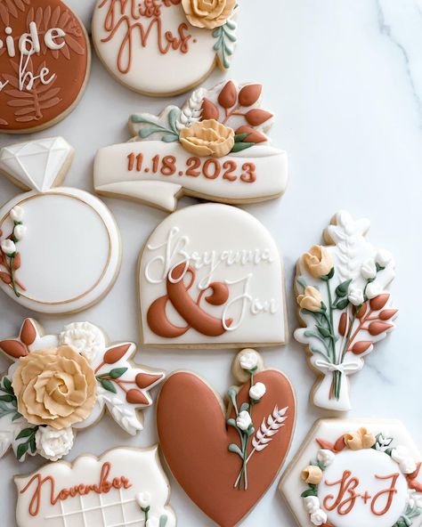 Fall florals, yes please 🍂 #cookies #njcookies #decoratedsugarcookies #cookiesofinstagram #floralcookies #fallcookies #bridalshowercookies | Instagram Fall Engagement Party Cookies, Floral Wedding Shower Cookies, Fall In Love Cookies Decorated, Autumn Wedding Cookies, Gilmore Cookies, Fall In Love Cookies, Fall In Love Bridal Shower Cookies, Wedding Sugar Cookies Decorated, Fall Wedding Cookies