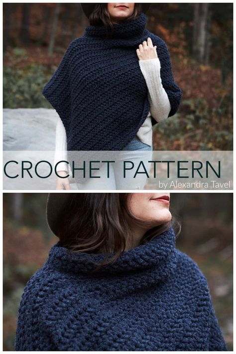 pattern Crochet Cowl Sweater Pattern Free, Chunky Yarn Poncho Crochet Pattern Free, Coboo Yarn Crochet Patterns Free, Free Poncho Crochet Pattern, Poncho Crochet Pattern Free, Crochet Dog Sweater Patterns, Crochet Christmas Gift Ideas, Crochet Pattern Poncho, Poncho Sweater Pattern