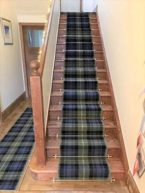 The perfect tartan for a long stair runner and a matching rug to go too. Tartan Stair Carpet, Plaid Carpet, Victorian Terrace Interior, Tartan Carpet, Plaid Area Rug, Scottish House, Axminster Carpets, Barn Renovation, Shaw Floors