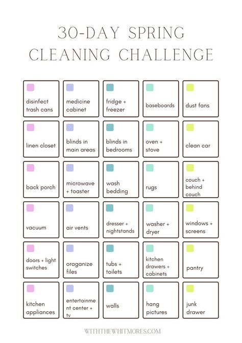 Spring Cleaning Checklist Printable, Spring Cleaning Challenge, Closet Cleaning, Trash Can Cabinet, Cleaning Challenge, Spring Cleaning Checklist, Cleaning Closet, Home Management, Kitchen Doors