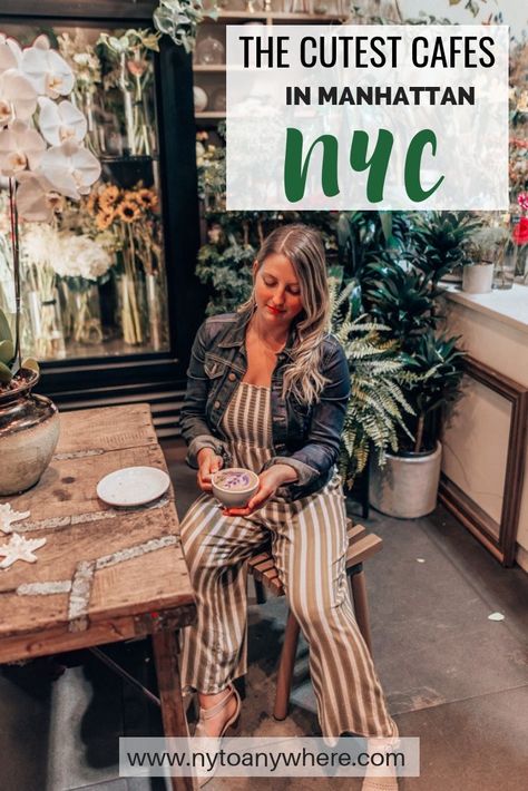 The Cutest Cafes in NYC »The cutest cafes in Manhattan you must try! Coffee Shops In New York, Cutest Cafes, Manhattan Cafe, Bite Size Cupcakes, Nyc Cafe, Shops In New York, Manhattan Night, Nyc Coffee, Mushroom Toast